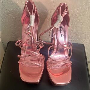 Shein Pink Strappy Women's Heels